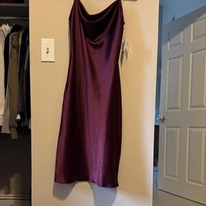 David's Bridal Purple Midi Dress